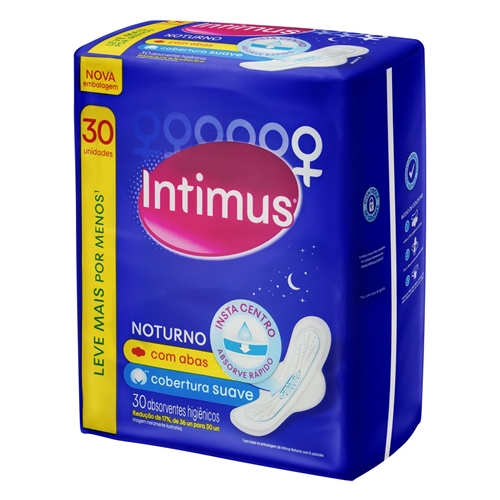 Absorvente Intimus Gel Noturno Suave Abas 30 unidades