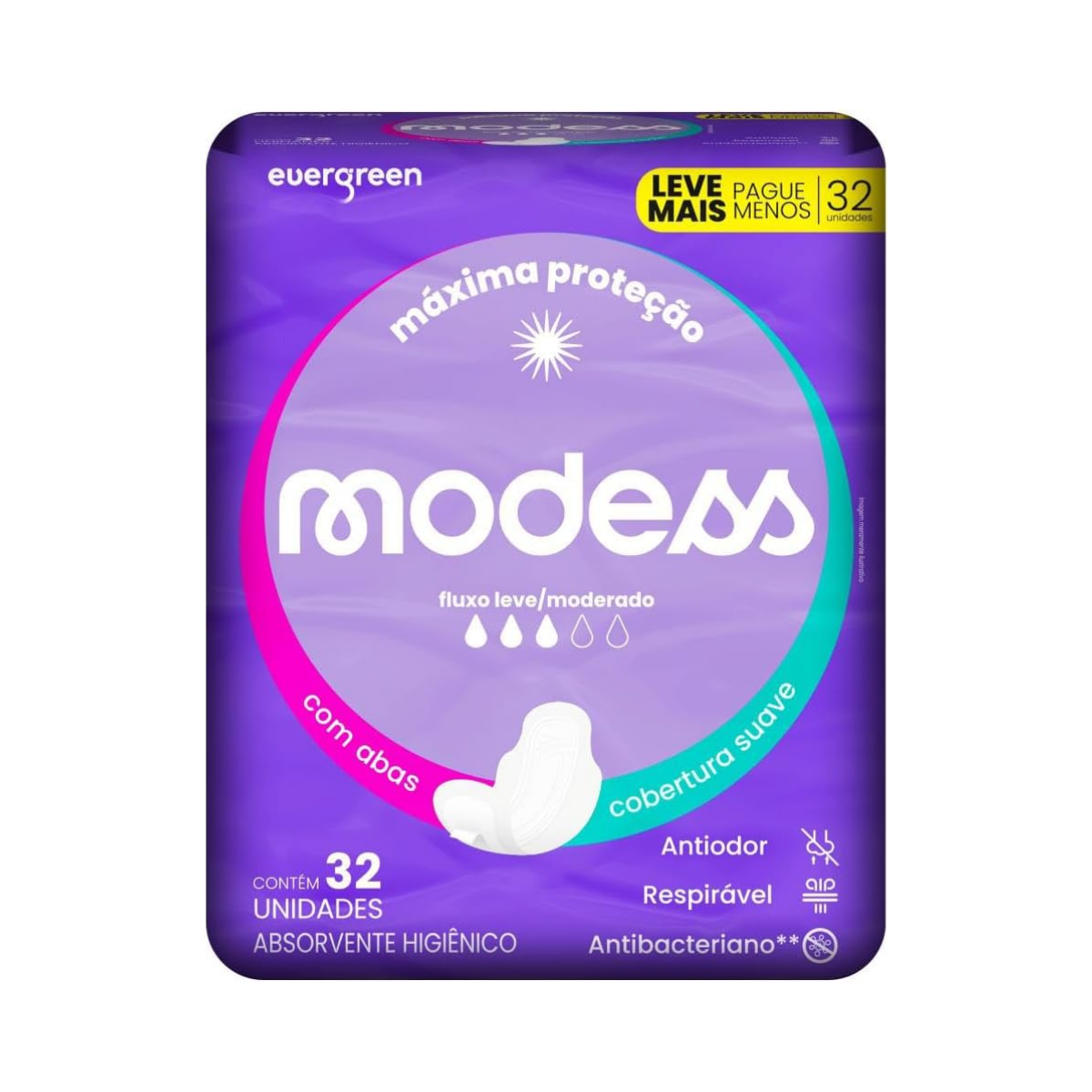 Absorvente Suave Com Abas Modess 32 Unidades